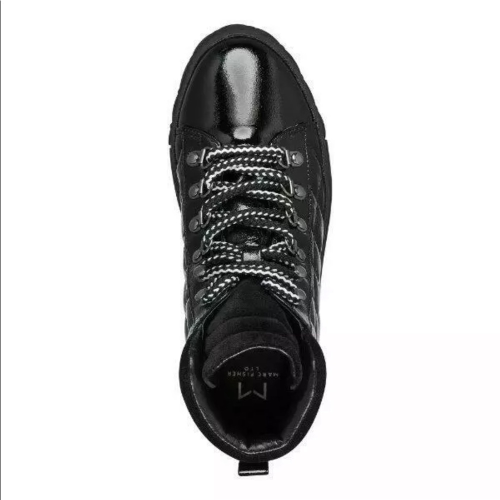Marc Fisher Dulce Quilted Patent‎ Leather Lace Up High Top Sneakers - Picture 5 of 13